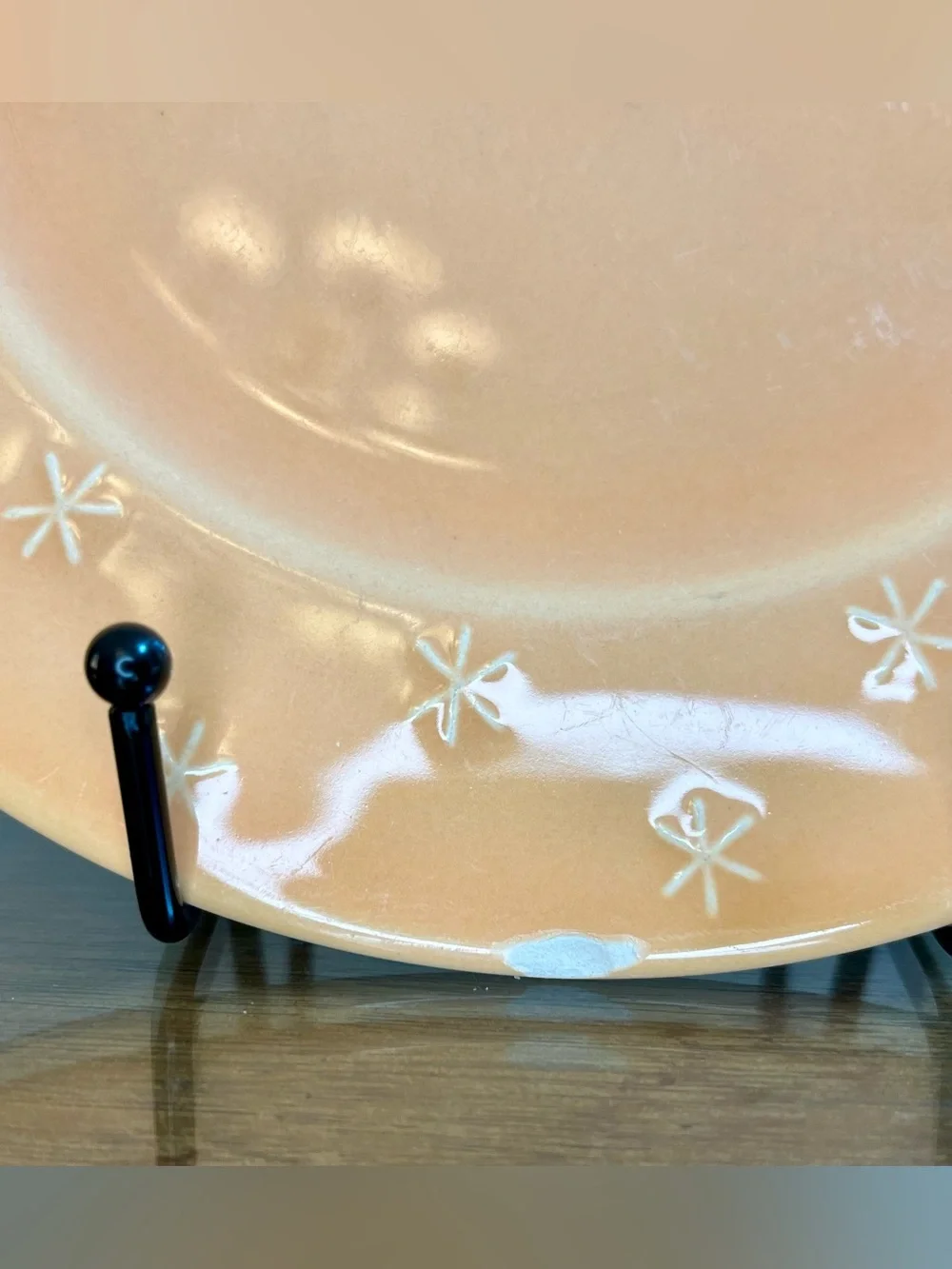 Waechtersbach Embossed Stars Salad Plate 8.25” Single (1) Orange Snowflakes-Read